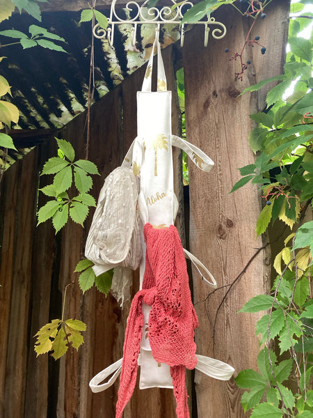 TUCHHALTER - weiss Palmen + Aloha