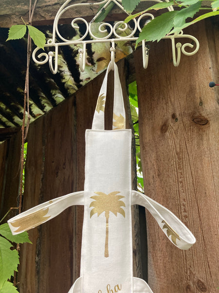 TUCHHALTER - weiss Palmen + Aloha