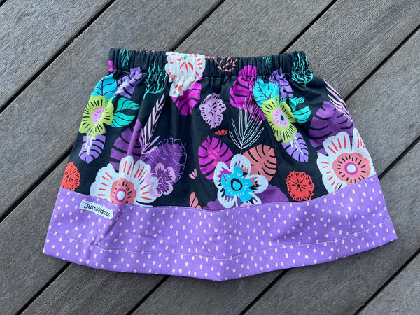 SKIRT - Black + Flowers