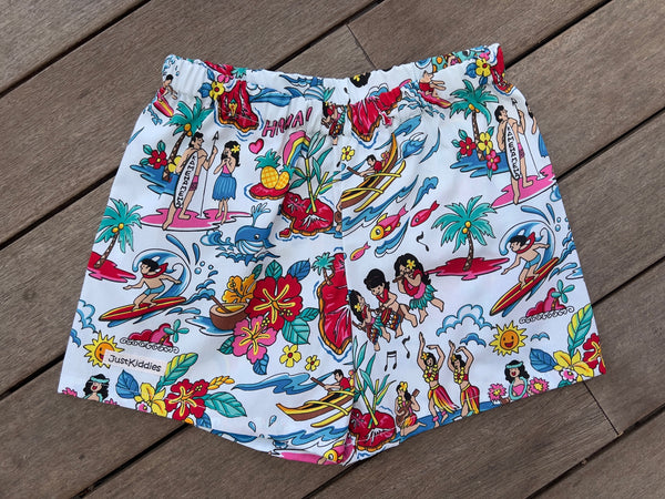 SHORTS * white Surf + Hula Shorts