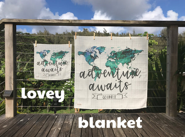 Swaddle Muslin Blanket - ADVENTURE AWAITS