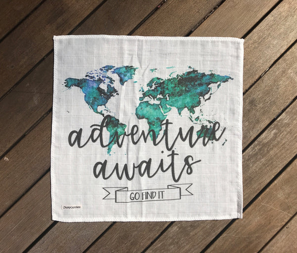 Swaddle Muslin Blanket - ADVENTURE AWAITS