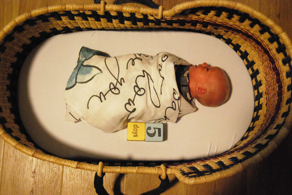 Swaddle Muslin Blanket - WHALE LOVE
