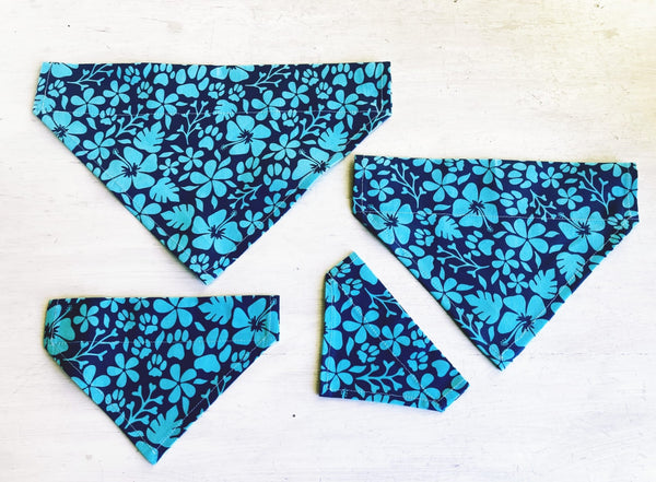 Hunde-Bandanas - Tropical Paw - Aqua