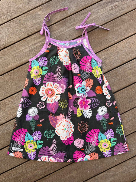 LANI DRESS - FLOWERS in black