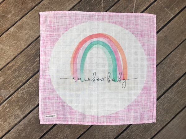Kuscheltuechlein - REGENBOGEN BABY pink