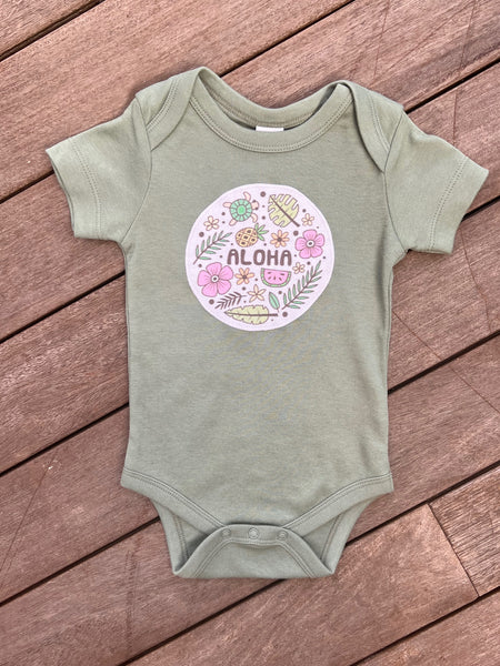 Baby Body - ALOHA Turtle/Melon / Color: Olive