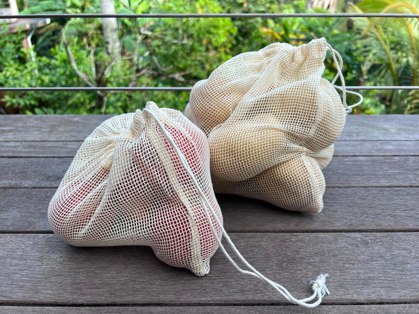 Netz Einkaufsbeutel fuer loses Gemüse/Obst beim Einkauf