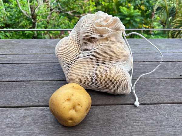Netz Einkaufsbeutel fuer loses Gemüse/Obst beim Einkauf