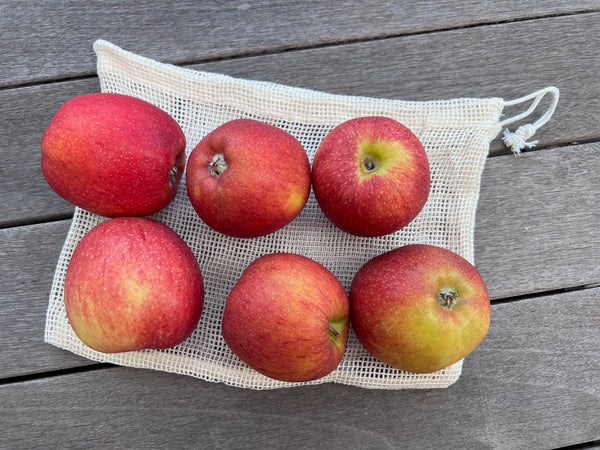 Netz Einkaufsbeutel fuer loses Gemüse/Obst beim Einkauf