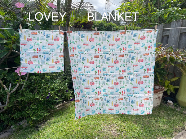 Swaddle Muslin Blanket - VW Bus + Scooter