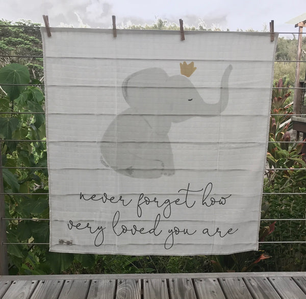 Swaddle Muslin Blanket - GREY ELEPHANT