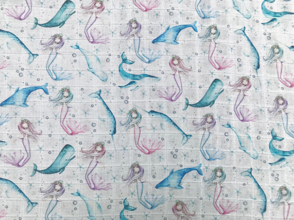 Swaddle Muslin Blanket - MERMAIDS