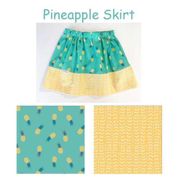 SKIRT - PINEAPPLES in green/yellow