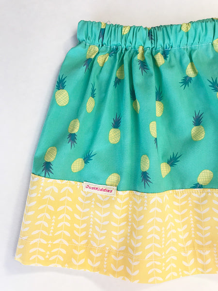 SKIRT - PINEAPPLES in green/yellow