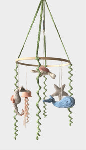 MOBILE for Babies with crochet sea-life creatures