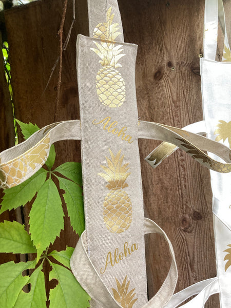 TUCHHALTER - beige Ananas + Aloha