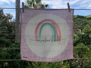 Swaddle Muslin Blanket - RAINBOWBABY pink