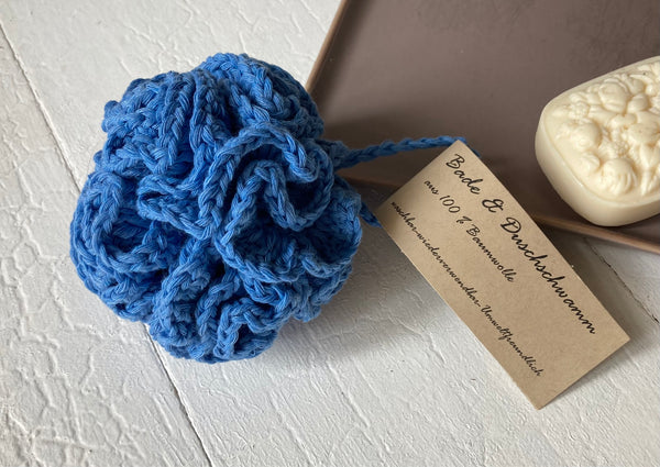 Shower & Bath sponge made from 100% cotton/natural yarn