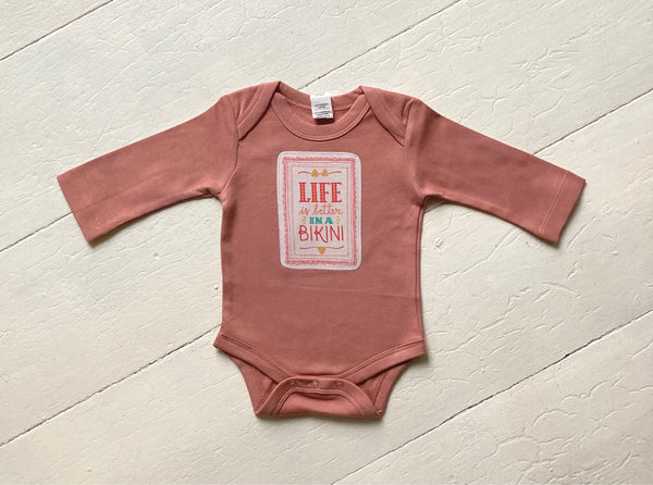 Langarm Baby Body - Rose