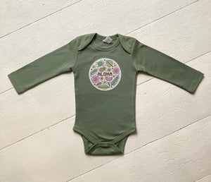 Langarm Baby Body - Olive