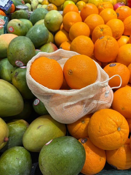 Netz Einkaufsbeutel fuer loses Gemüse/Obst beim Einkauf