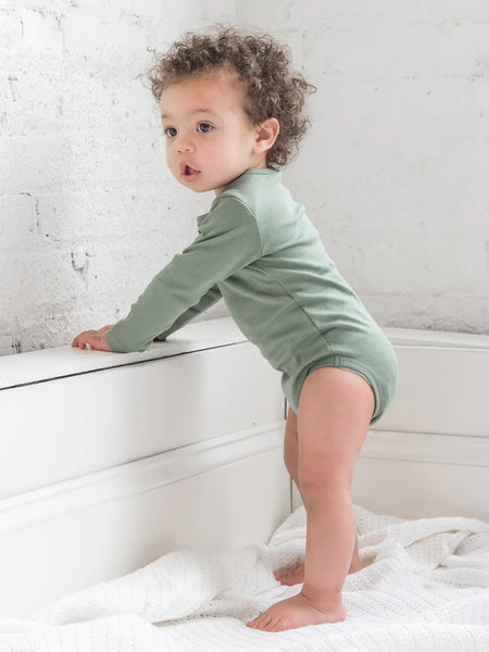 Langarm Baby Body - Olive