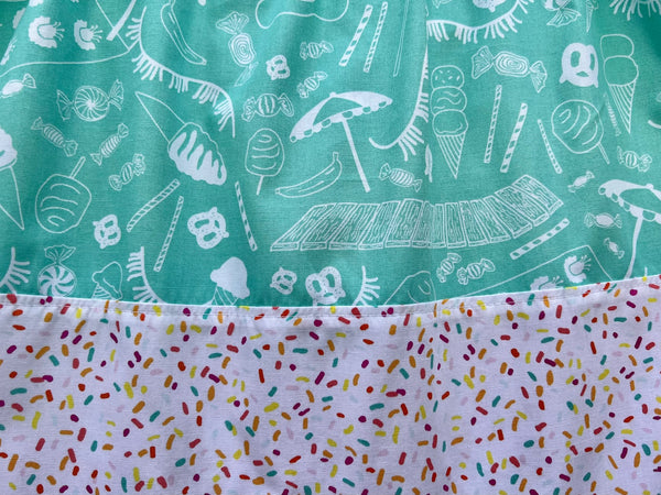 SKIRT - BUSY BEACH in turquoise/white